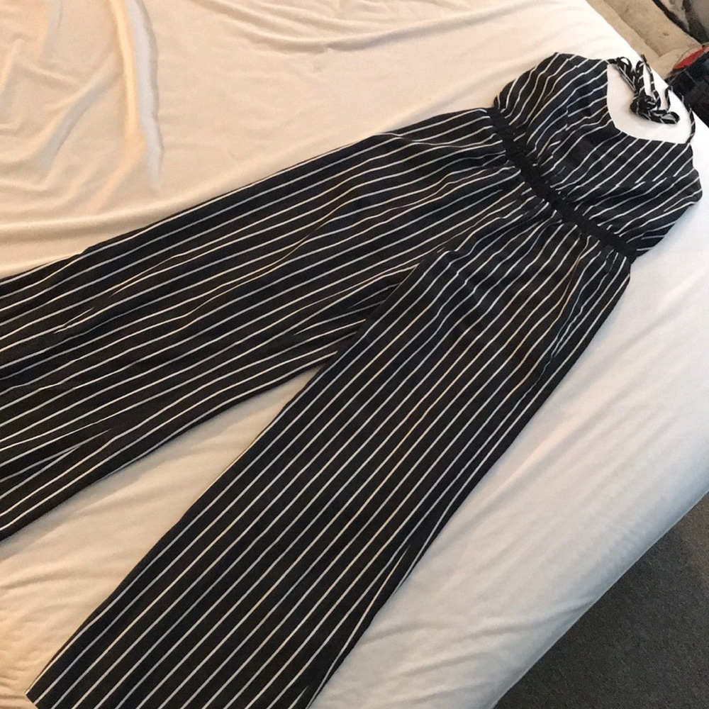 Striped halter top one piece
